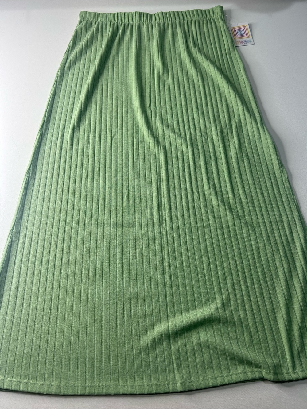 NWT LuLaRoe XL Kayla Ribbed Light Green Maxi Skirt